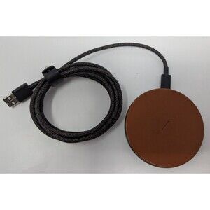 Native Union DROP Wireless Charger Pad Tan Leather Qi 10W USB-C Fast